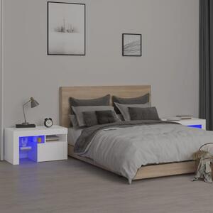 Noční stolky 2 ks s LED osvětlením bílé 70 x 36,5 x 40 cm 3152770