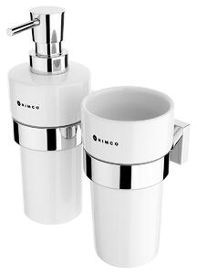 Ruční nástěnný dávkovač mýdla Nimco 300 ml, stříbrný, vícebarevný