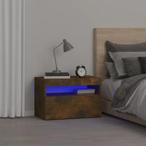 Noční stolek s LED osvětlením kouřový dub 60 x 35 x 40 cm 3152826
