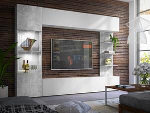 Obývací stěna Alemiko, Barva dřeva: bílý / beton Mirjan24 5903211155482