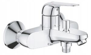 Jednopáková nástěnná vanová a sprchová baterie Grohe Swift, stříbrná