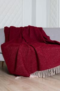 Luxusní deka z novozélandské vlny vínová červená 140x200 cm