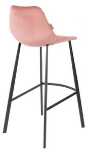 DUTCHBONE FRANKY VELVET barová židle růžová
