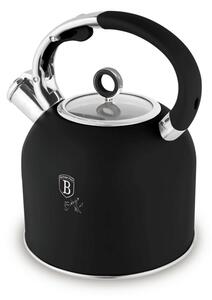 Konvice pískací se skleněným víkem 3 L Matte Black Collection