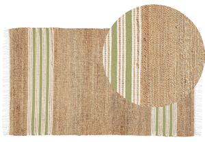 Jutový koberec 80 x 150 cm béžový/zelený MIRZA
