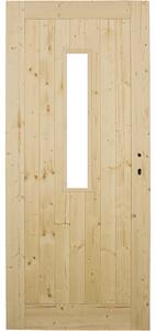Vedlejší vchodové dveře Průzor, 80 L, 800 × 1970 mm, masivní dřevo, levé, smrk, průzor
