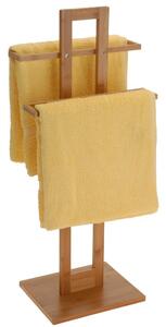 DekorStyle Bambusový věšák na ručníky 85 cm hnědý