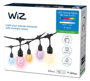 WiZ Světelný LED řetěz 12W 120lm 2200-6500K RGB IP65 14,4m, černý