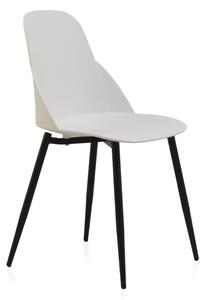 Bílé plastové jídelní židle v sadě 4 ks Marle – Geese
