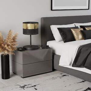 Stolní lampa LUX LN1 – černá / zlatá, textilní stínidlo, 1× E27, šířka 20 cm