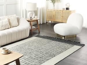 Vlněný koberec 140 x 200 cm bílý/černý KETENLI