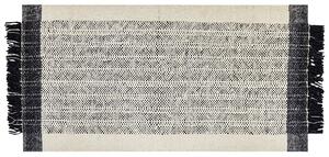 Vlněný koberec 80 x 150 cm bílý/černý KETENLI