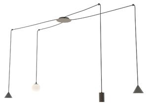 Závěsné svítidlo FUJI 4 – černé, 4× E14/GU10/GX53, šířka 200 cm