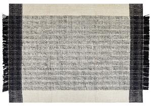 Vlněný koberec 160 x 230 cm bílý/černý KETENLI