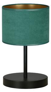 Stolní lampa HILDE LN1 – černá, zelené textilní stínidlo, 1× E27, šířka 18 cm