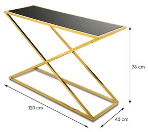 DekorStyle Konzolový stůl Saliba zlato-černý