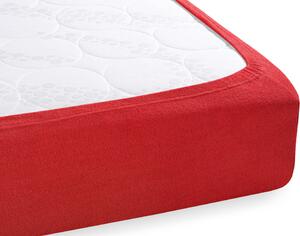 Froté napínací prostěradlo na extra vysokou matraci FR-007 Sytě červené 140 x 200 - výška 40 cm