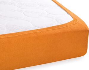 Froté napínací prostěradlo na extra vysokou matraci FR-006 Oranžové 80 x 200 - výška 40 cm