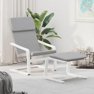 Relaxační křeslo s podnožkou světle šedé textil 3154415