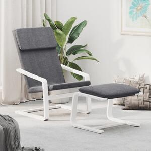 Relaxační křeslo s podnožkou tmavě šedé textil 3154414