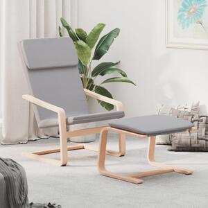 Relaxační křeslo s podnožkou světle šedé textil 3154413