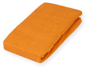Froté napínací prostěradlo na extra vysokou matraci FR-006 Oranžové 100 x 200 - výška 40 cm