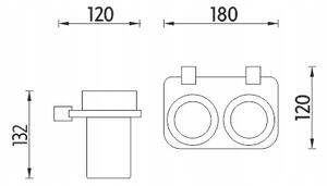 Nimco Bormo nástěnný držák na zubní kartáčky dvojitý BR X3-58DW-26