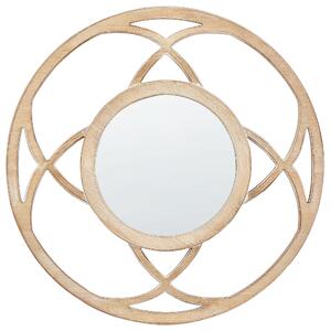 Kulaté nástěnné zrcadlo ø 60 cm světlé dřevo IZTAPALAPA