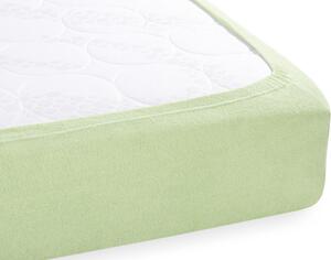 Froté napínací prostěradlo na extra vysokou matraci FR-018 Pastelově zelené 100 x 200 - výška 40 cm