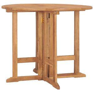 Skládací zahradní jídelní stůl Ø 90 x 75 cm masivní teak 315446