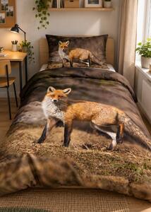 3d povlečení s liškou - Fox mikroplyš 140x200 cm