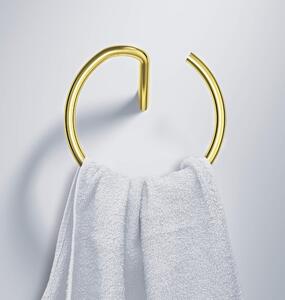 Deante Silia příslušenství, nástěnný kulatý držák na ručníky, zlatá lesklá, ADI_Z611