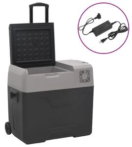 Chladicí box s kolečky a adaptérem černý a šedý 30 l PP 3154635