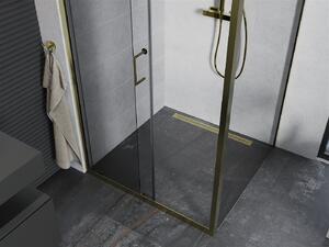 MEXEN - Apia sprchový kout, posuvné dveře, 120 x 80 cm, transparentní - zlatá - 840-120-080-50-00