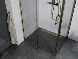 MEXEN - Apia sprchový kout, posuvné dveře, 120 x 70 cm, transparentní - zlatá - 840-120-070-50-00