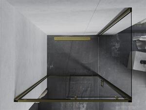 MEXEN - Apia sprchový kout, posuvné dveře, 120 x 80 cm, transparentní - zlatá - 840-120-080-50-00
