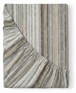 Kvalitex Bavlněné napínací prostěradlo proužek šedobéžový 120x200cm