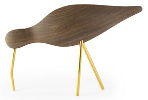 Normann Copenhagen Dřevěný pták Shorebird Large, walnut / brass
