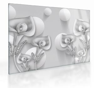 Skleněný obraz - Květinová design (70x50 cm)