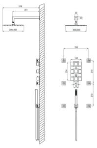 Sprchový set podomítkový DEANTE MULTI SYSTEM chromovaný NAC 090T