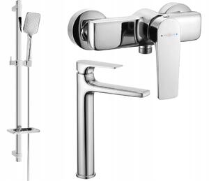 Vanová a sprchová baterie nástěnná, páková Mexen Lynx stříbrná
