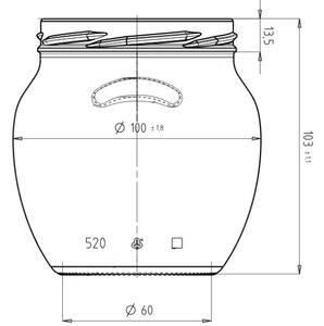 Zavařovací sklenice 520 ml AMFORA čirá - TO 82 Počet kusů v balení: 20