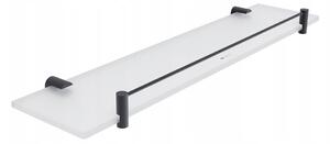 Nimco Bormo černá police do koupelny skleněná mat 50 cm BRC 11091BX-50-90