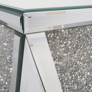 Zrcadlový odkládací stolek stříbrný LUXEY
