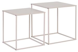 -25 % Dny MOMENTI– Bizzotto Set dvou béžových kovový odkládací stolků Alrik 34x34 / 38x38 cm