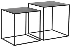 -25 % Dny MOMENTI– Bizzotto Set dvou černých kovový odkládací stolků Alrik 34x34 / 38x38 cm