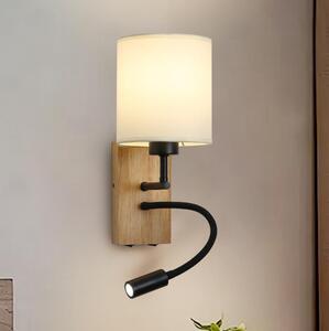 Brilagi -LED Flexibilní nástěnná lampa 1xE27/25W/230V + LED/3W dub/černá/krémová