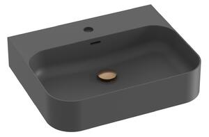 Ravak Ceramic umyvadlo 55.3x45.2 cm obdélníkový klasický antracitová matný XJX03155005