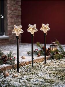 Sinsay - Sada zapichovacích LED zahradních světel s motivem hvězdičky 3 pack - černá