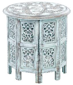 Boční stolek z mangového dřeva modrý BORAI
